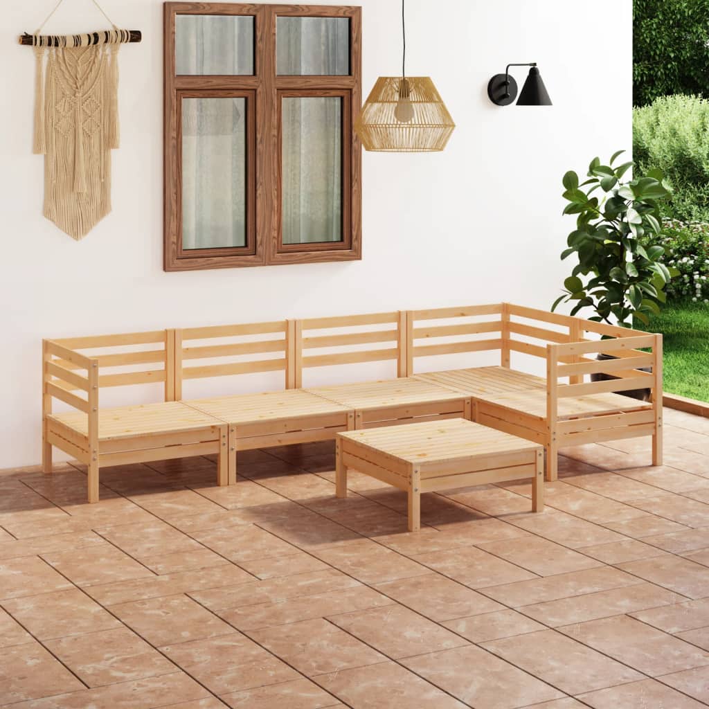 vida XL 6-tlg. Garten-Lounge-Set Kiefer Massivholz