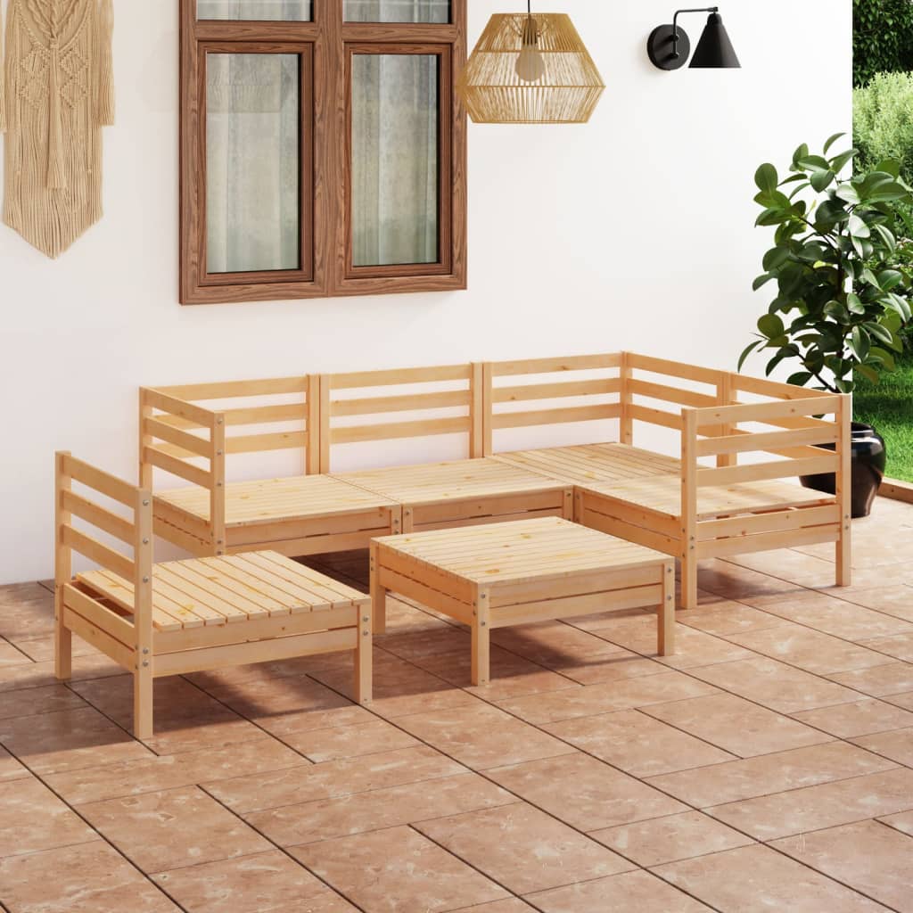 vida XL 6-tlg. Garten-Lounge-Set Kiefer Massivholz