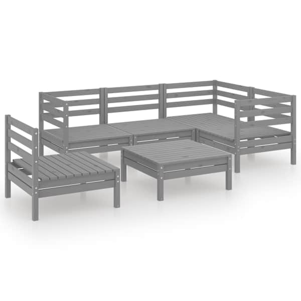 vidaXL 6-osaline aiadiivanikomplekt, hall, t&auml;ism&auml;nnipuit