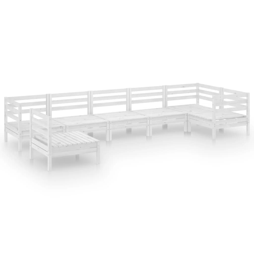 Thumbnail - vidaXL 7-tlg. Garten-Lounge-Set Massivholz Kiefer Weiß