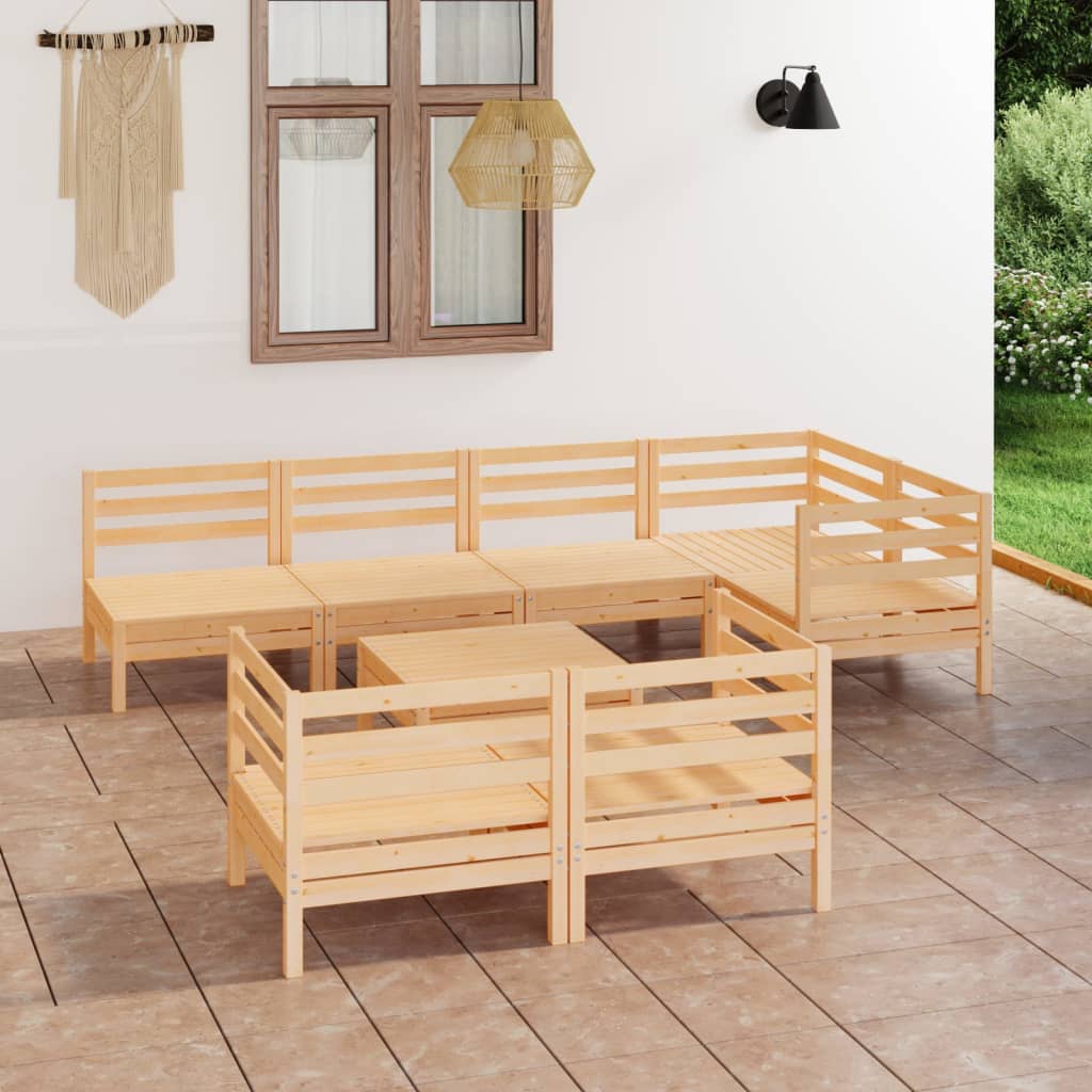 vidaXL 8-tlg. Garten-Lounge-Set Massivholz Kiefer