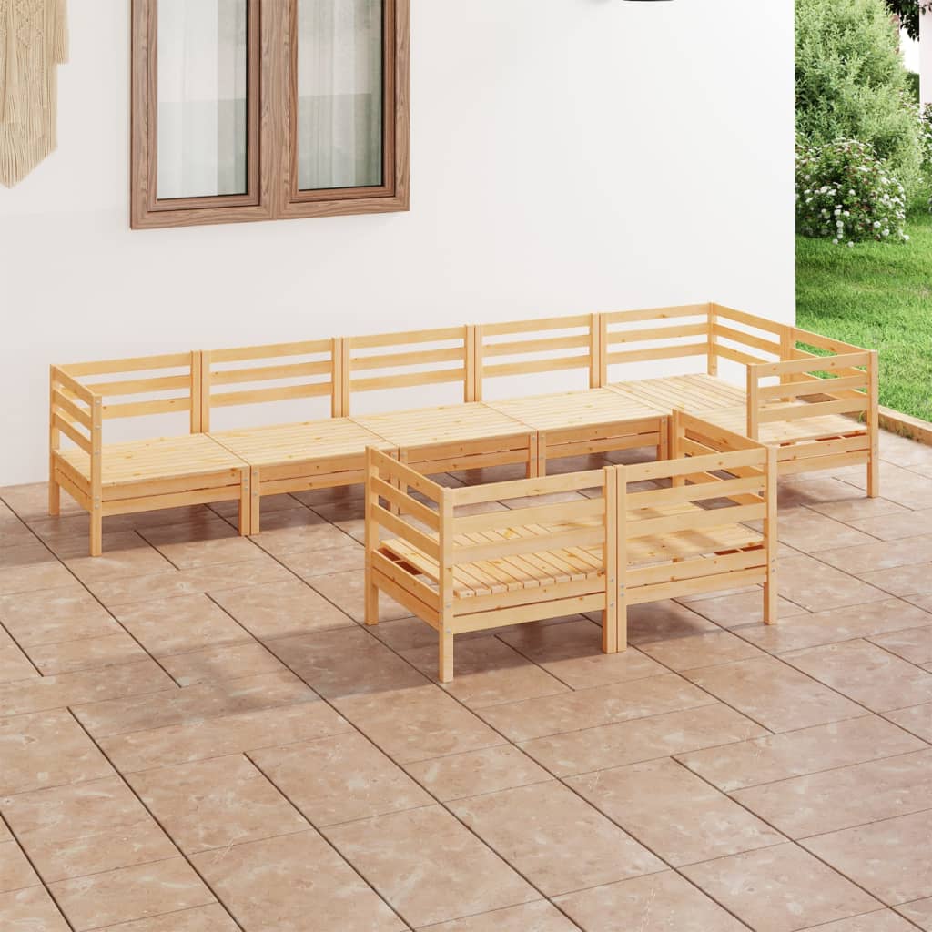 vidaXL Set Divani da Giardino 8 pz in Legno Massello di Pino
