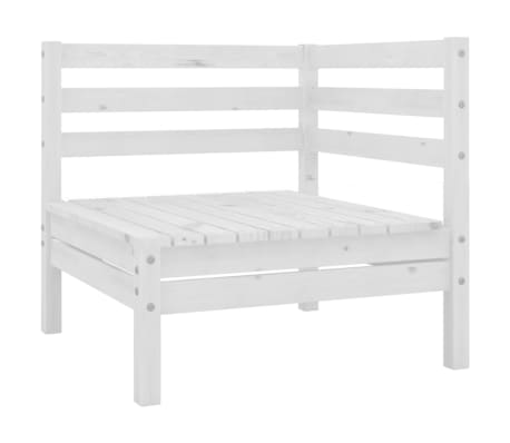 vidaXL Salon de jardin 7 pcs Bois de pin massif Blanc