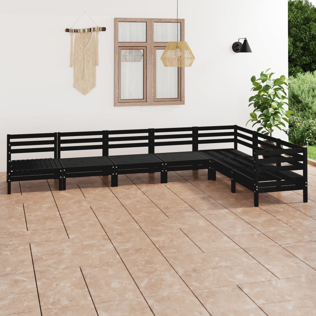 Zestaw wypoczynkowy drewniany ogrodowy, czarny, 63,5x63,5x62,5 cm
