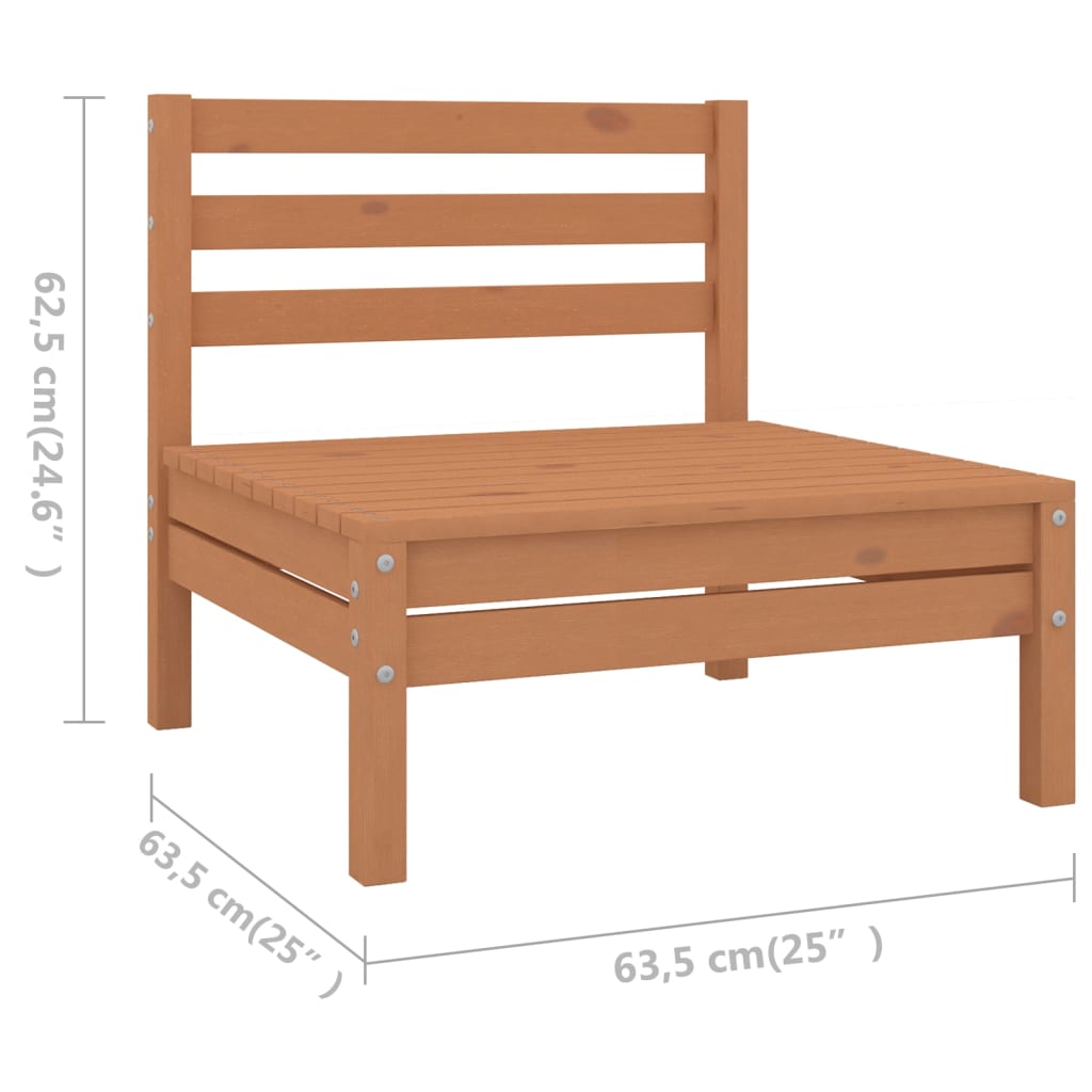 Set mobilier de grădină, 9 piese, maro miere, lemn masiv de pin