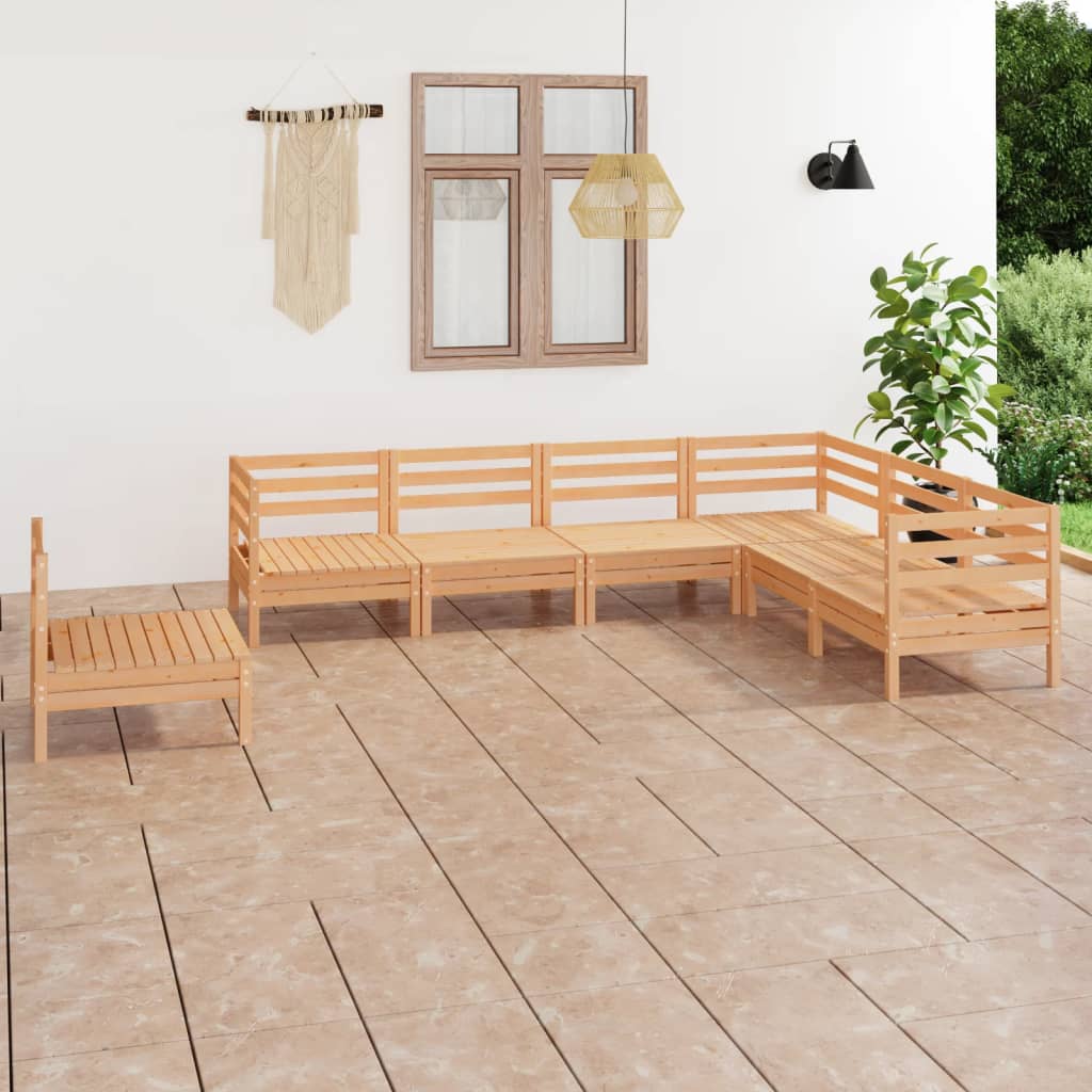 vidaXL Set Divani da Giardino 7 pz in Legno Massello di Pino