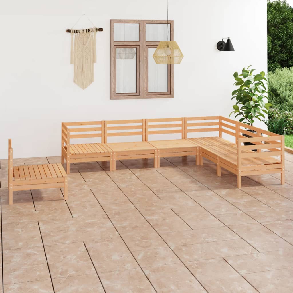 vidaXL 7-tlg. Garten-Lounge-Set Massivholz Kiefer