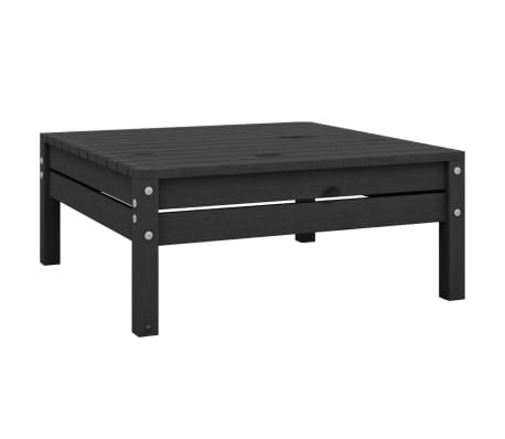 vidaXL Sodo poilsio baldų komplektas, 11 dalių, juodas, pu&scaron;ies masyvas