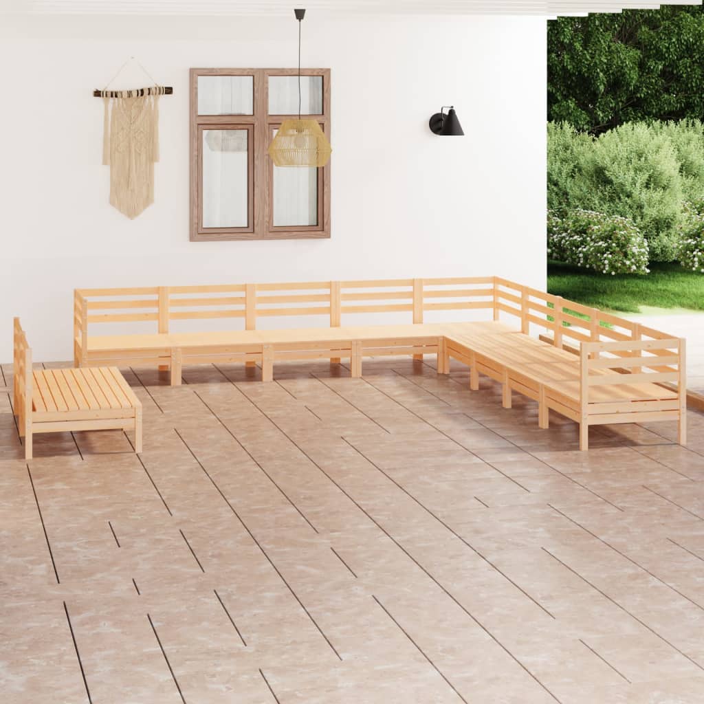 vida XL 11-tlg. Garten-Lounge-Set Massivholz Kiefer