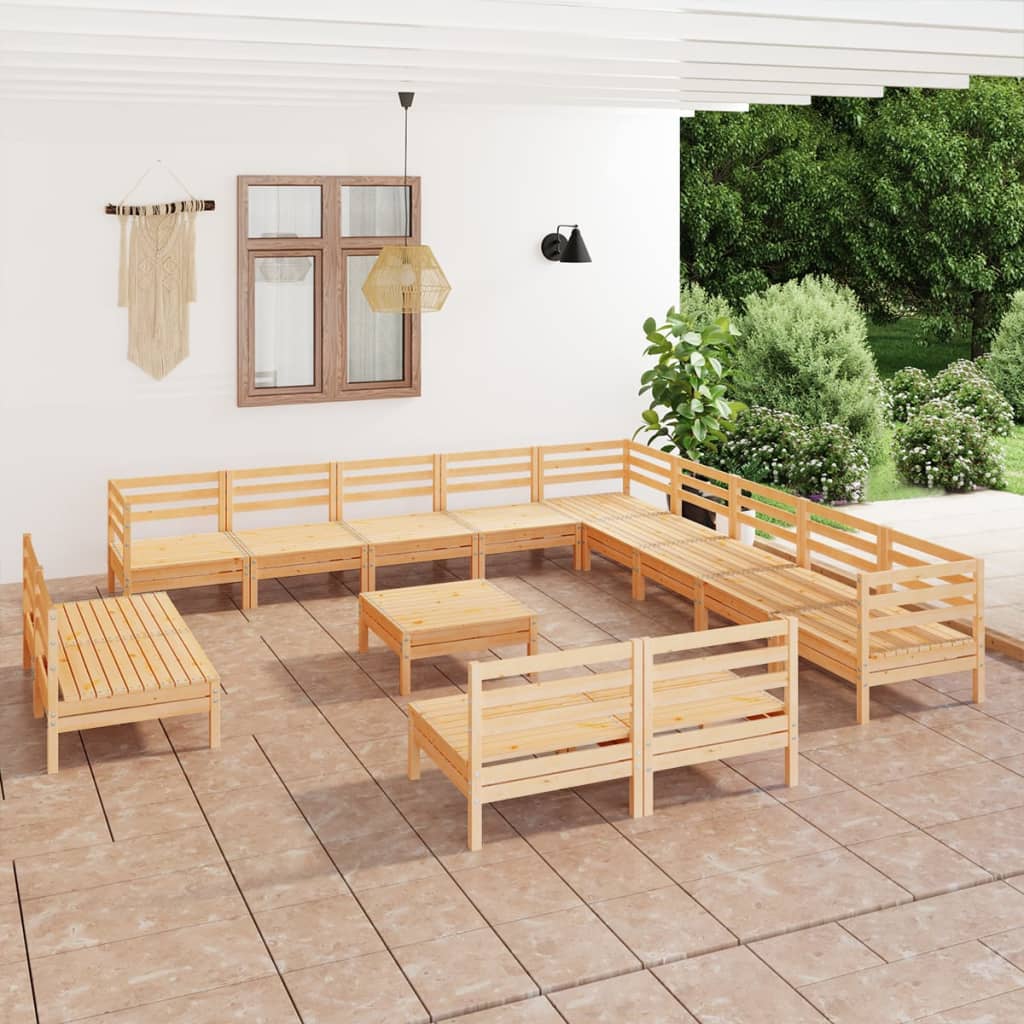 14-tlg. Garten-Lounge-Set Massivholz Kiefer kaufen
