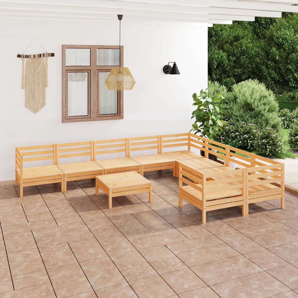 vidaXL Set mobilier de grădină, 10 piese, lemn masiv de pin Mobila Laguna imagine noua