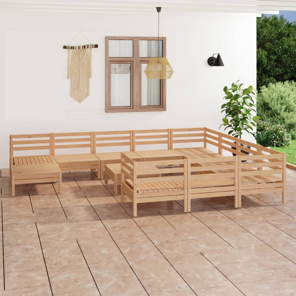 vidaXL Set mobilier de grădină, 12 piese, lemn masiv de pin Mobila Laguna imagine noua