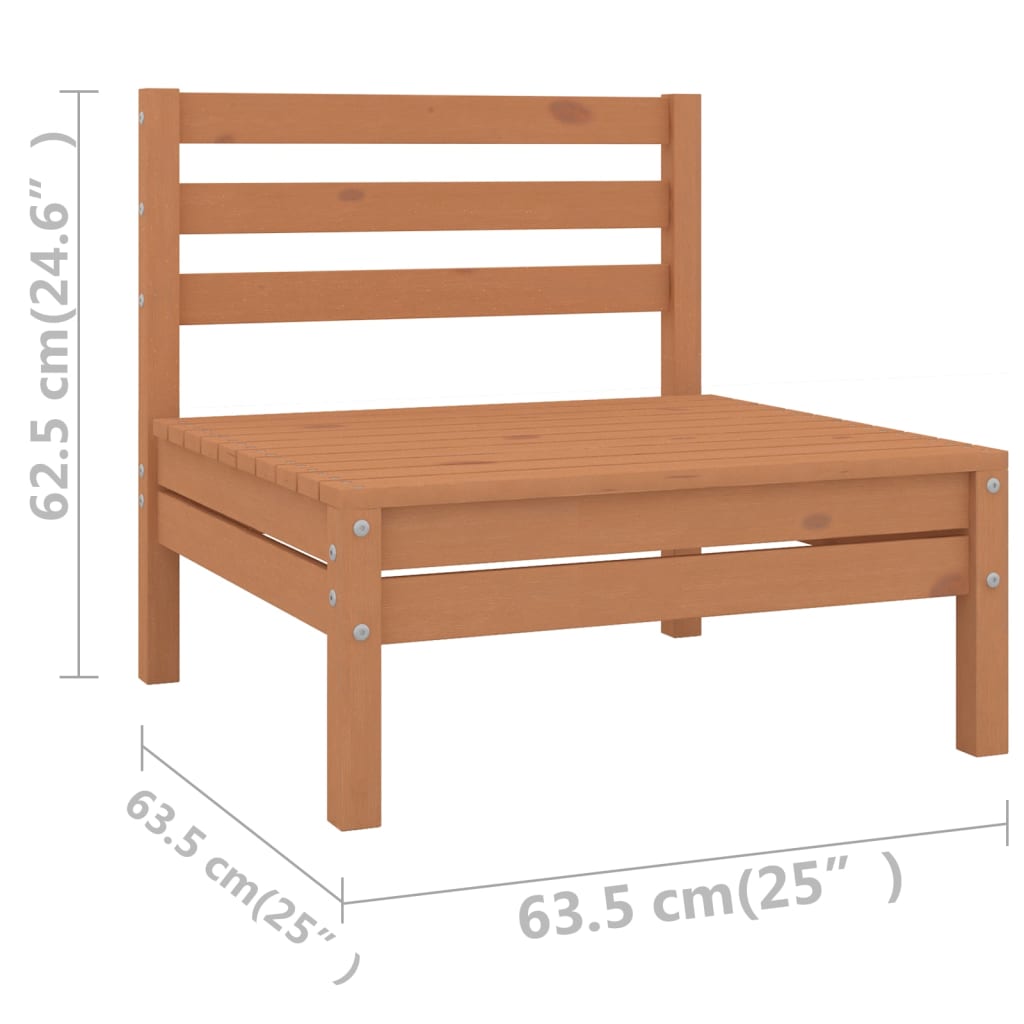 Set mobilier grădină, 12 piese, maro miere, lemn masiv de pin