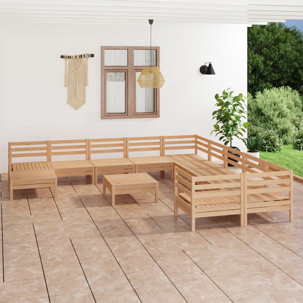 vidaXL Set mobilier de grădină, 12 piese, lemn masiv de pin Mobila Laguna imagine noua
