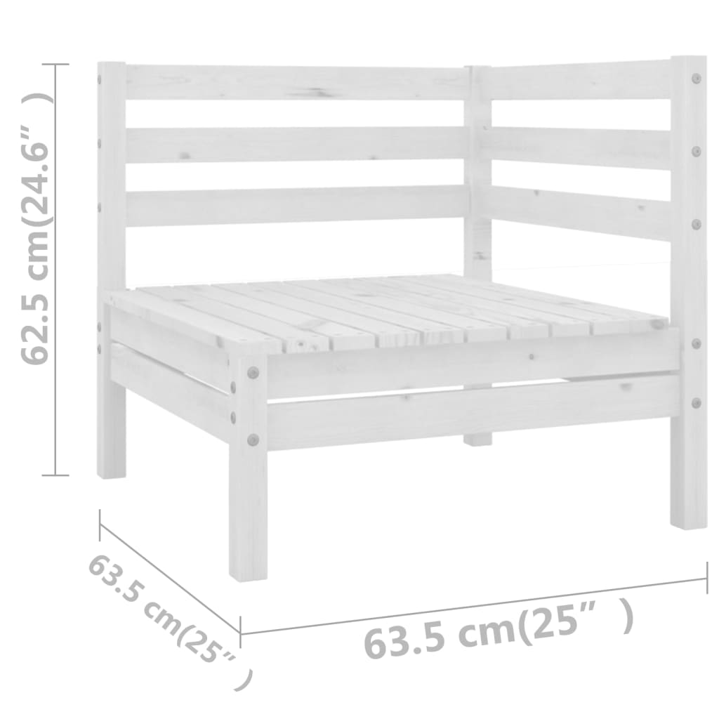 Drewniany Zestaw Wypoczynkowy Ogrodowy - Biały, Sosna - 63,5x63,5x62,5 cm