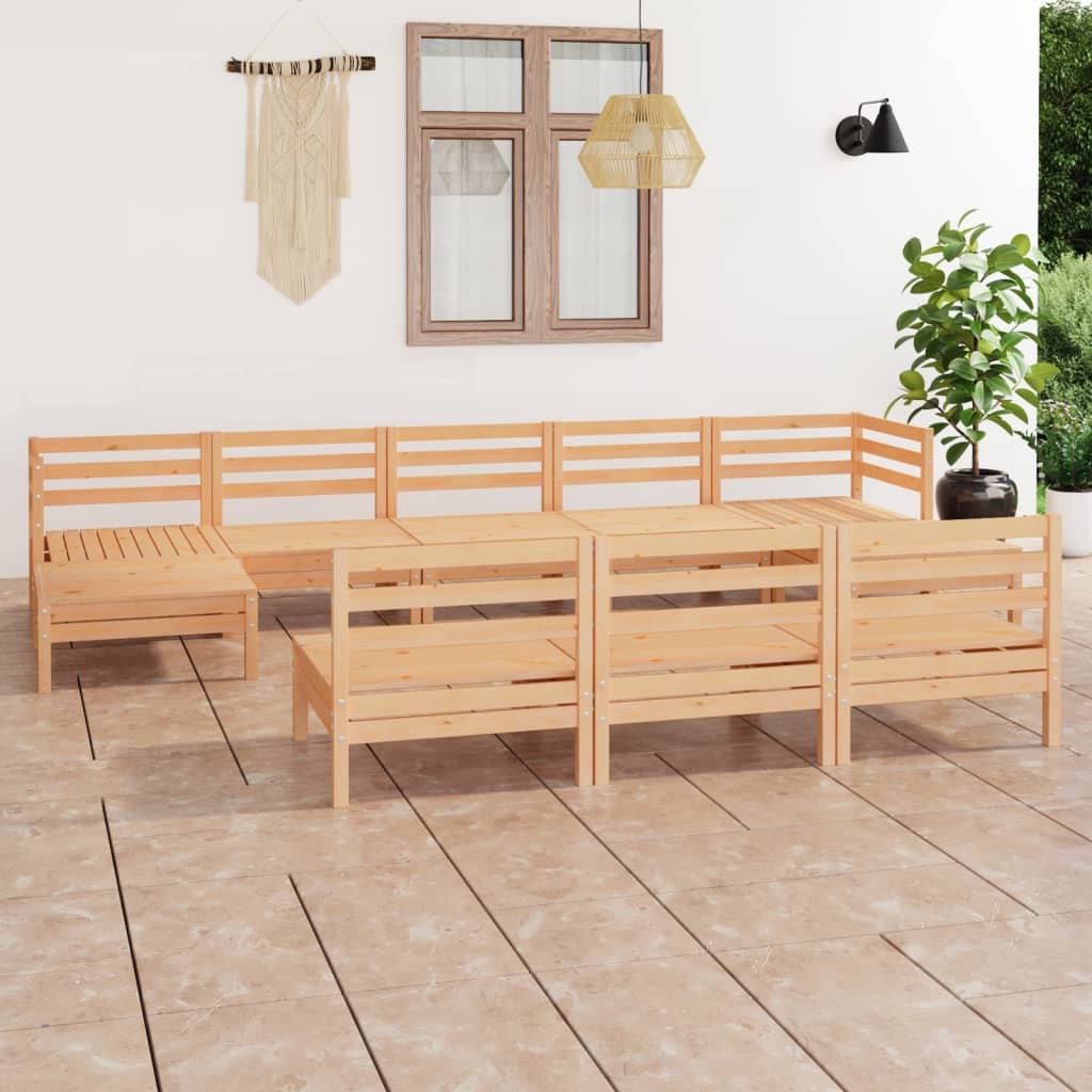 vidaXL 10-tlg. Garten-Lounge-Set Massivholz Kiefer