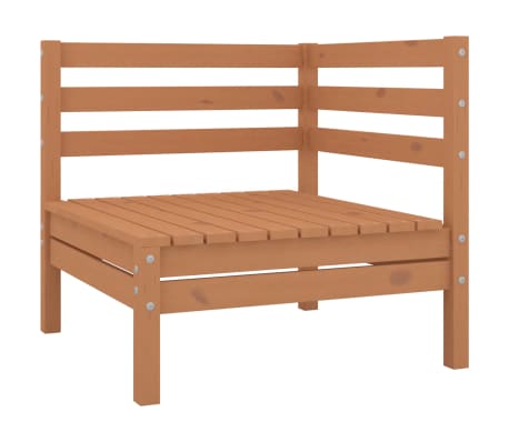 vidaXL Set de muebles de jardín 11 pzas madera maciza pino marrón miel