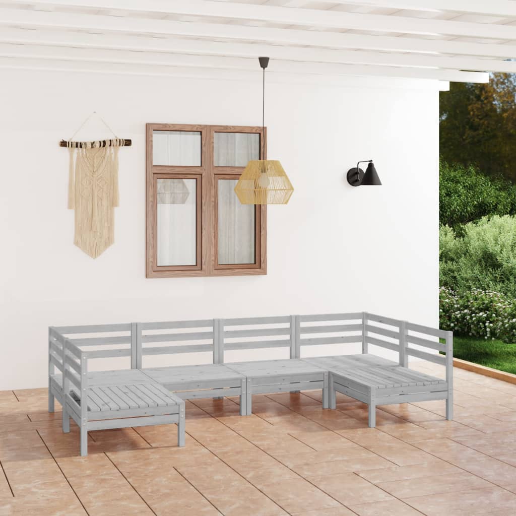 vidaXL 6-cz. zestaw wypoczynkowy do ogrodu, bia�y, drewno sosnowe