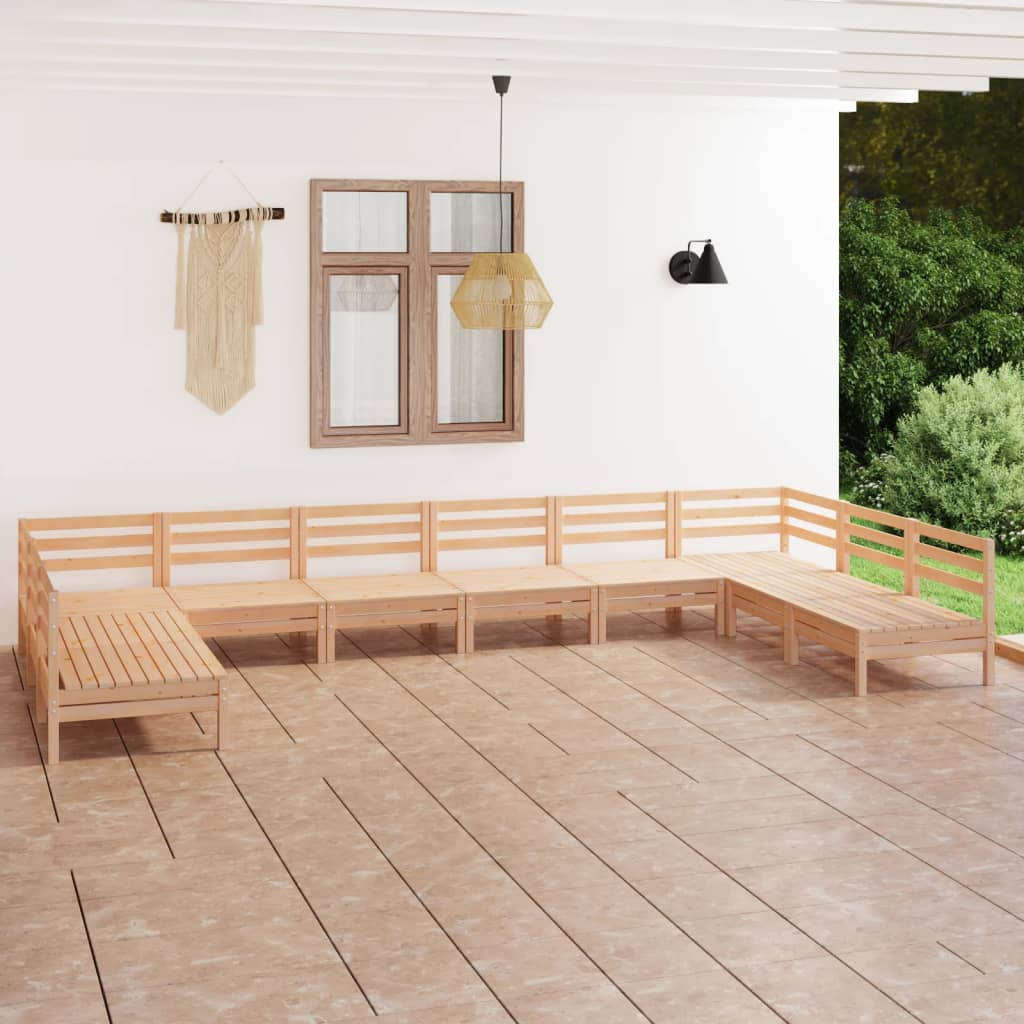 vida XL 10-tlg. Garten-Lounge-Set Massivholz Kiefer