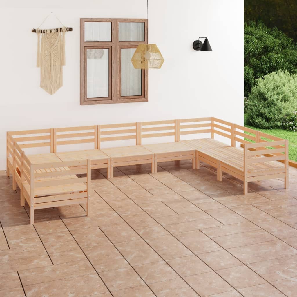 vidaXL Set mobilier de grădină, 9 piese, lemn masiv de pin vidaxl.ro