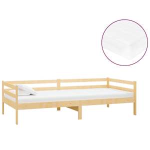 Válenda s matrací 90 x 200 cm masivní borové dřevo - obrázek 2