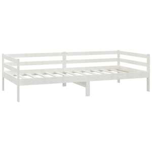 Denní postel s matrací 90 x 200 cm bílá masivní borové dřevo - obrázek 5