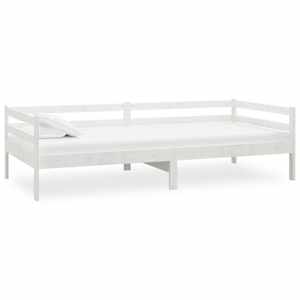 Válenda s matrací 90 x 200 cm bílá masivní borové dřevo - obrázek 4