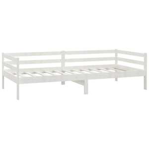 Denní postel s matrací 90 x 200 cm bílá masivní borové dřevo - obrázek 5