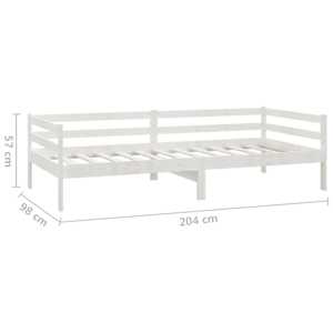 Denní postel s matrací 90 x 200 cm bílá masivní borové dřevo - obrázek 10