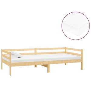Válenda s matrací 90 x 200 cm masivní borové dřevo - obrázek 2