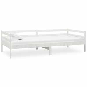 Válenda s matrací 90 x 200 cm bílá masivní borové dřevo - obrázek 4