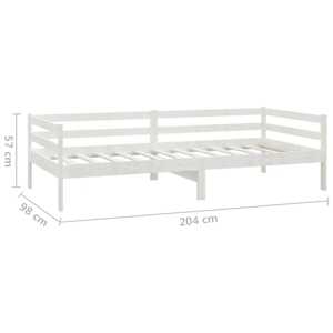 Válenda s matrací 90 x 200 cm bílá masivní borové dřevo - obrázek 10