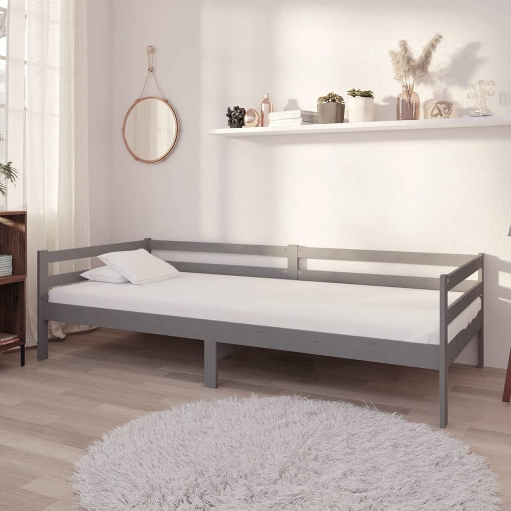  Denná posteľ s matracom 90x200 cm sivá borovicový masív