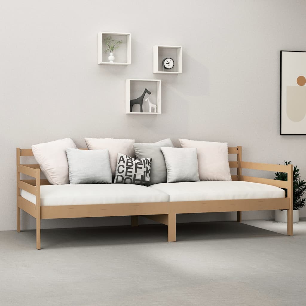 

vidaXL Slaapbank met matras massief grenenhout honingbruin 90x200 cm