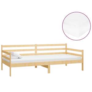 Válenda s matrací 90 x 200 cm masivní borové dřevo - obrázek 2