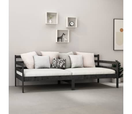 vidaXL Lova su čiužiniu, juoda, 90x200cm, pu&scaron;ies medienos masyvas