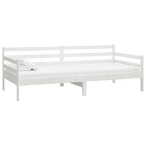 Denní postel s matrací 90 x 200 cm bílá masivní borové dřevo - obrázek 3