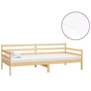 Válenda s matrací 90 x 200 cm masivní borové dřevo - obrázek 2