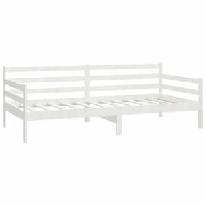 Denní postel s matrací 90 x 200 cm bílá masivní borové dřevo - obrázek 5
