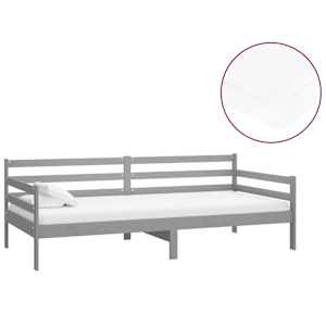 Denní postel s matrací 90 x 200 cm šedá masivní borové dřevo - obrázek 2