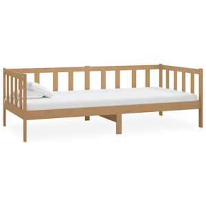 Válenda s matrací 90 x 200 cm medově hnědá masivní borové dřevo - obrázek 4