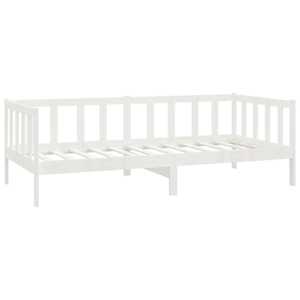 Denní postel s matrací 90 x 200 cm bílá masivní borové dřevo - obrázek 5