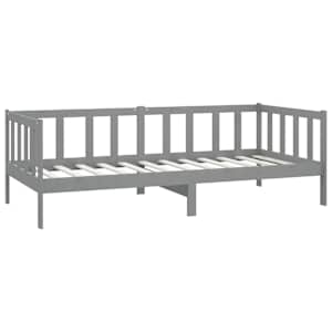 Válenda s matrací 90 x 200 cm šedá masivní borové dřevo - obrázek 5
