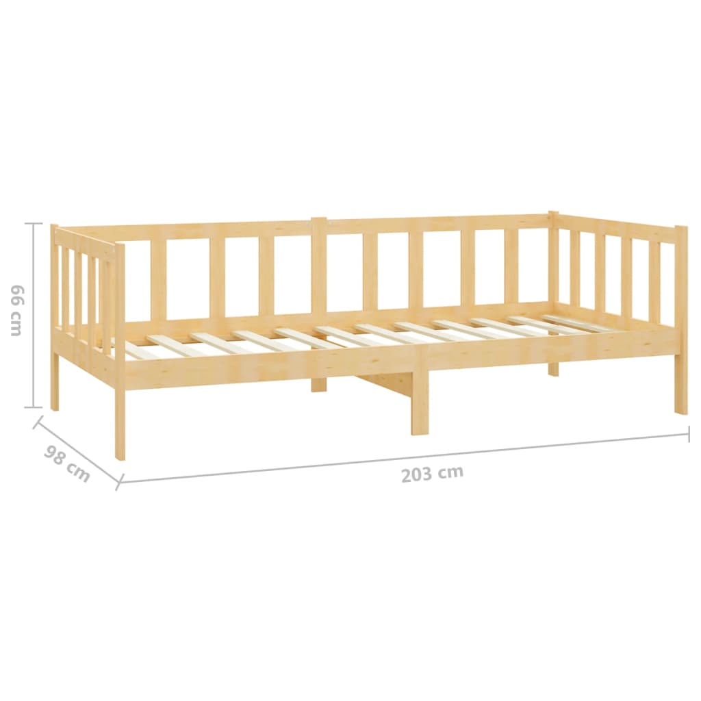 Dnevna postelja z vzmetnico 90x200 cm trdna borovina