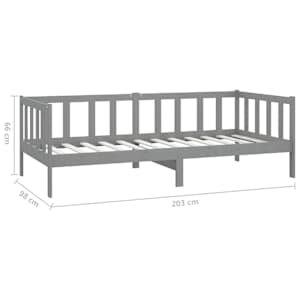 Válenda s matrací 90 x 200 cm šedá masivní borové dřevo - obrázek 10