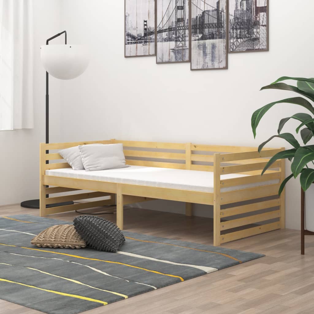 vidaXL Pat de zi cu saltea, 90×200 cm, lemn masiv de pin vidaXL imagine 2022