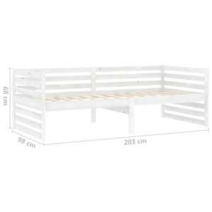 Denní postel s matrací 90 x 200 cm bílá masivní borové dřevo - obrázek 10