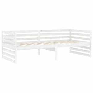 Denní postel s matrací 90 x 200 cm bílá masivní borové dřevo - obrázek 5