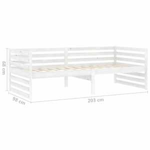 Denní postel s matrací 90 x 200 cm bílá masivní borové dřevo - obrázek 10