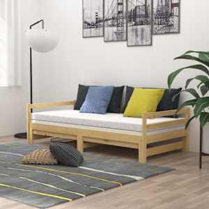 Výsuvná válenda 2× (90 x 200 cm) masivní borové dřevo - obrázek 3